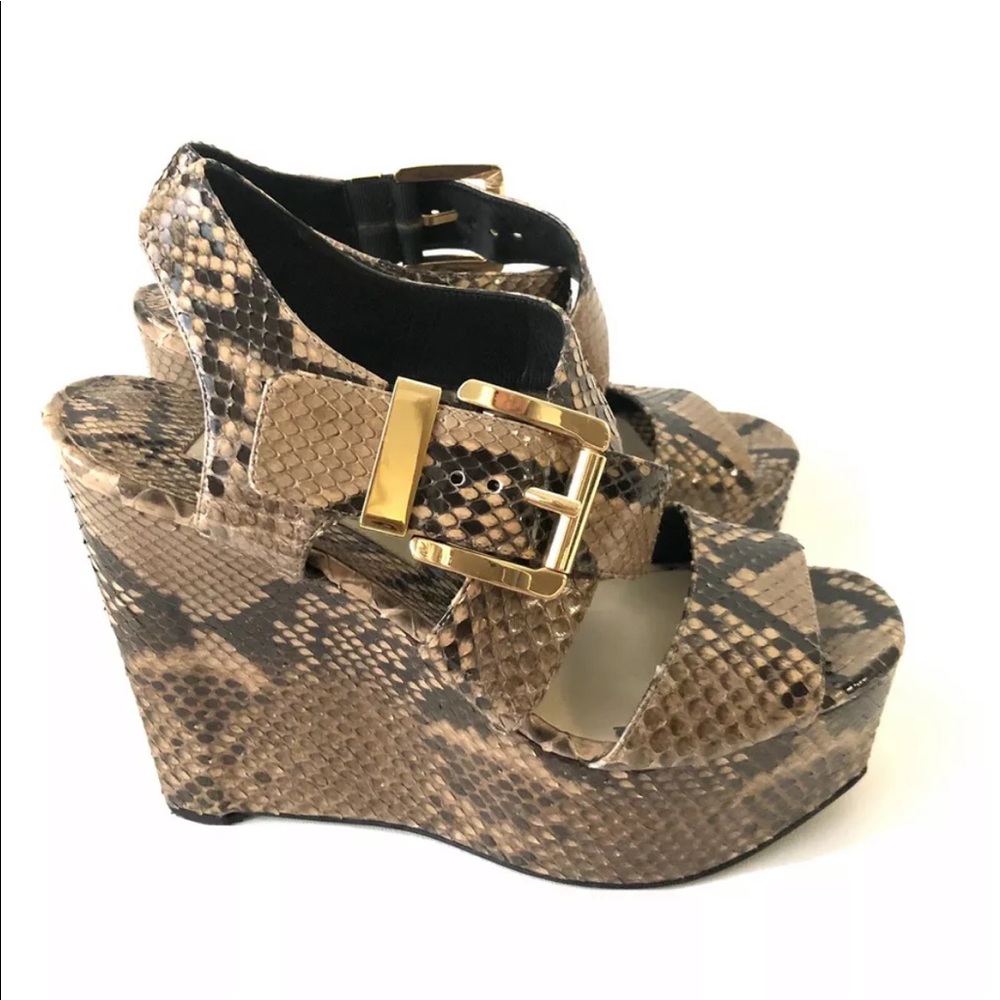 EUC Michael Kors 36.5 Reptile Print Wedge Platform